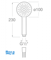 DUCHA DE MANO STELLA ROCA MEDIDAS
